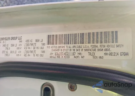 2012 Ram 2500 Slt from USA, damaged, VIN 3C6UD5DLXCG111167